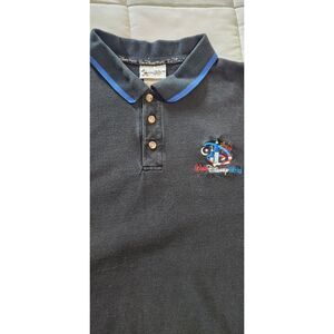 Vintage Disney 4th Of July Embroidered Polo Black And Blur Shirt Xl